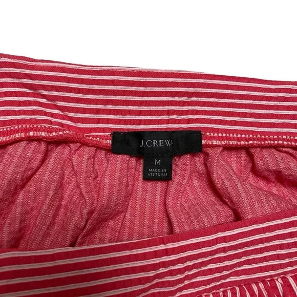 J.Crew Red White Striped Square Neck Seersucker Top Size M | Style AW133 - Picture 12 of 13